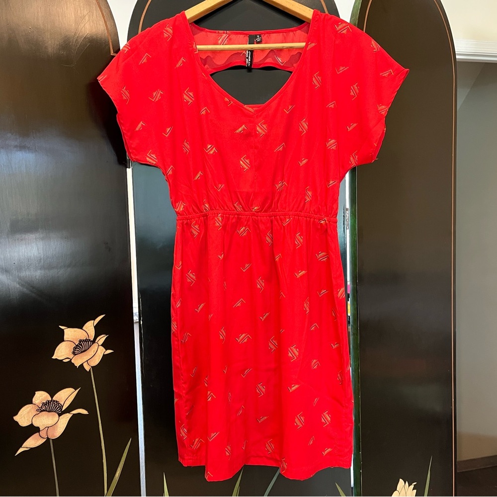 O’Neill Red Dress 80s/90s Print Small